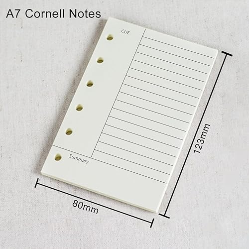 Miniatura 6 de Recambio de planificador A7, paquete de 3 135 hojas270 páginas, insertos de planificador de papel grueso recargable, 6 insertos de relleno de