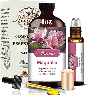 Magnolia Essential Oil-Magnolia Fragrance Oil 4.33oz (130ml)-100% Pure Natural Scent for Diffusers, Candles, Soap Making & Aromatherapy-Relaxing Home & Gift Essential Oil for Bath, Massage
