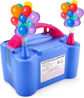 MESHA Electric Balloon Pump, Dual-Nozzle Portable Balloons Air Pump for Balloon Arch, Balloon Garland, Party Decorations, ...