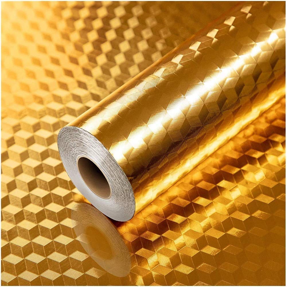 Tilak Venture 60*300 cm Kitchen Backsplash Wallpaper Sticker Aluminum foil Oil Proof Waterproof Self Adhesive Wall Papers for Furniture Kitchen, Cabinets, Tabletop, Wardrobe (Golden Foil Wallpaper). (B09S6P61C3) Amazon Price History, Amazon Price Tracker