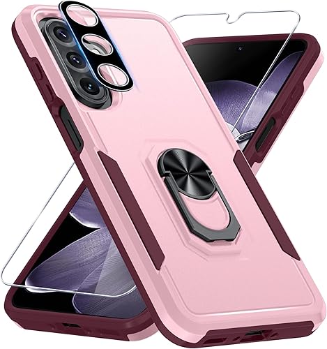 Miniatura 26 de Janmitta Funda compatible con Samsung Galaxy A14 5G con protector de pantalla + protector de lente de cámara, funda resistente de servicio pesado