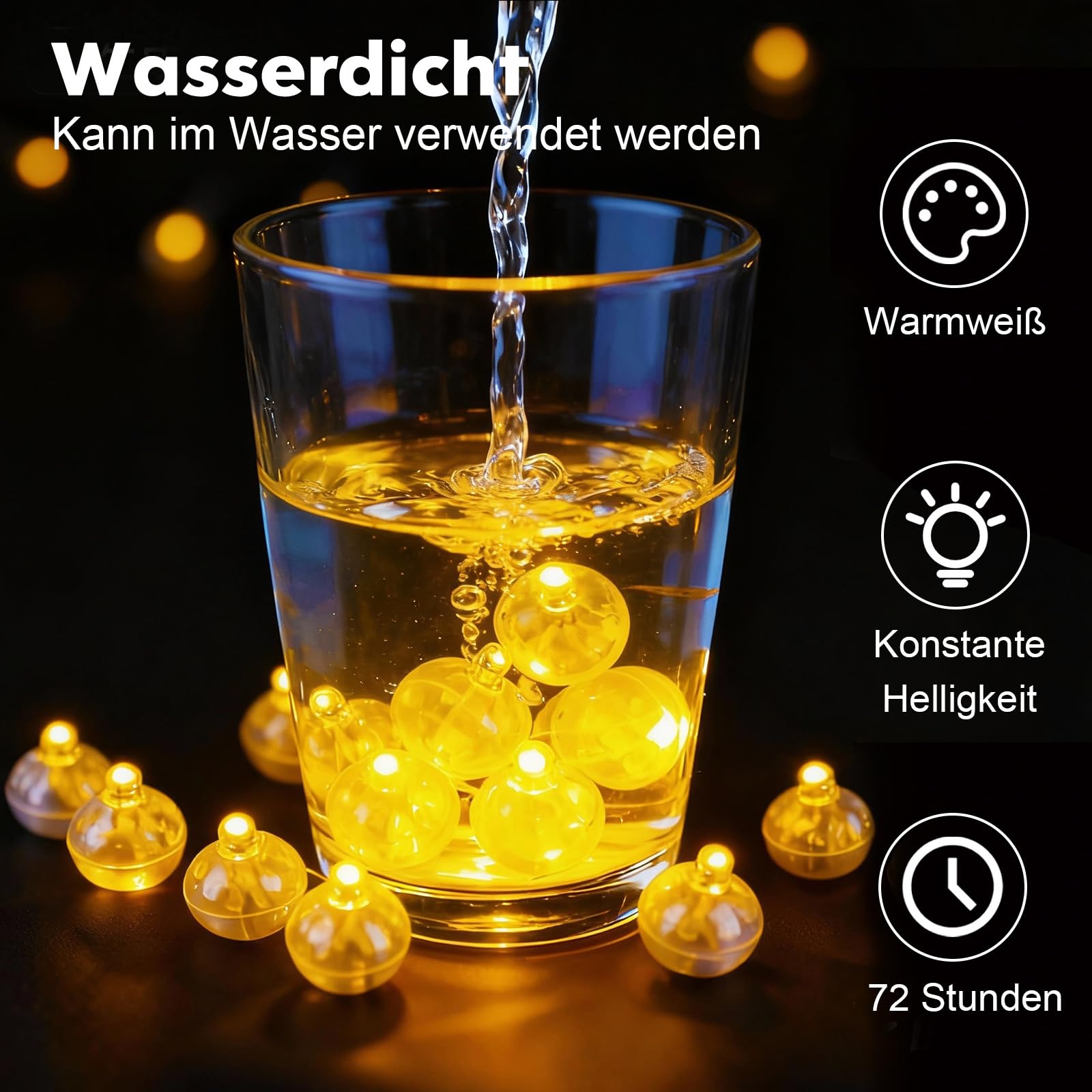 100 Stück Ballonlichter Mini LED Licht Ballons Lichter Kugeln Leuchtkugeln