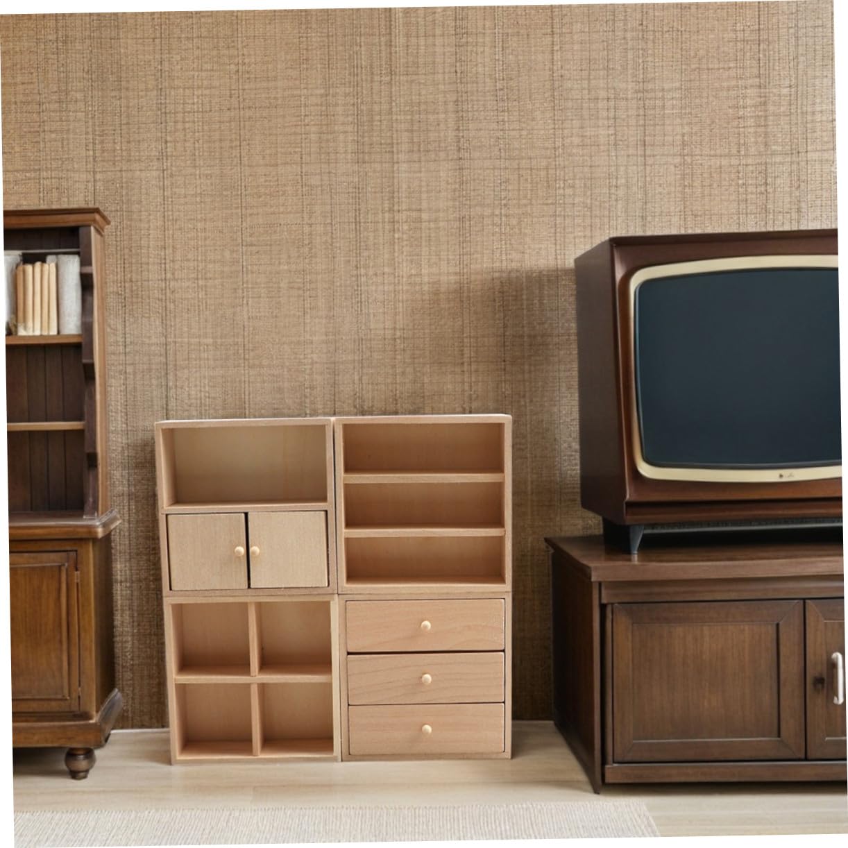 Muebles Miniatura para Casa de Muñecas, 4 Piezas de Madera DIY