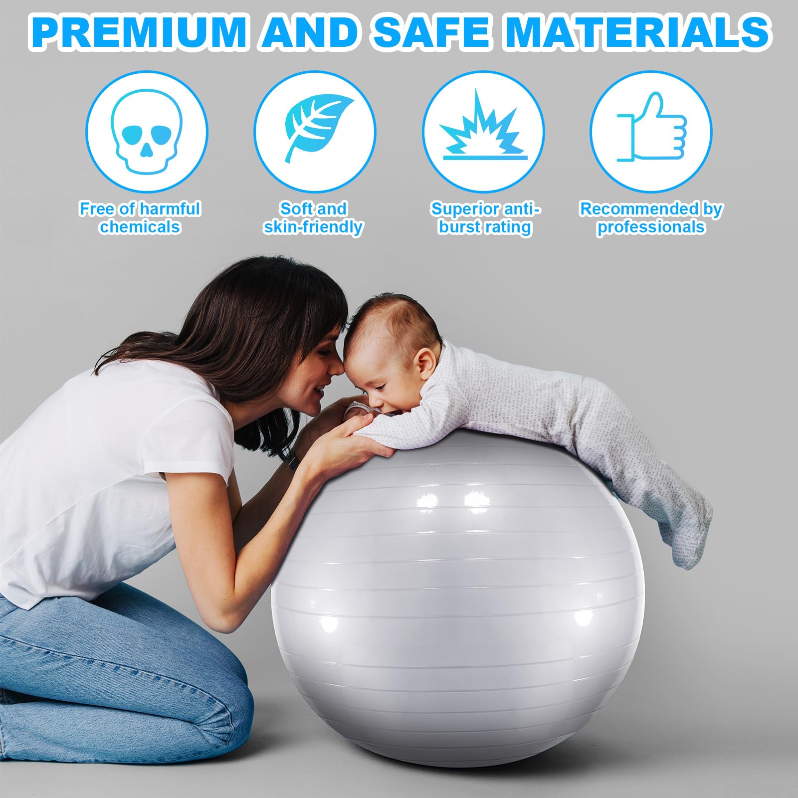 Jexine 6 palline da yoga in PVC, per equilibrio e stabilità e equilibrio, pompa rapida per allenamento fisico, gravidanza, casa, ufficio, palestra
