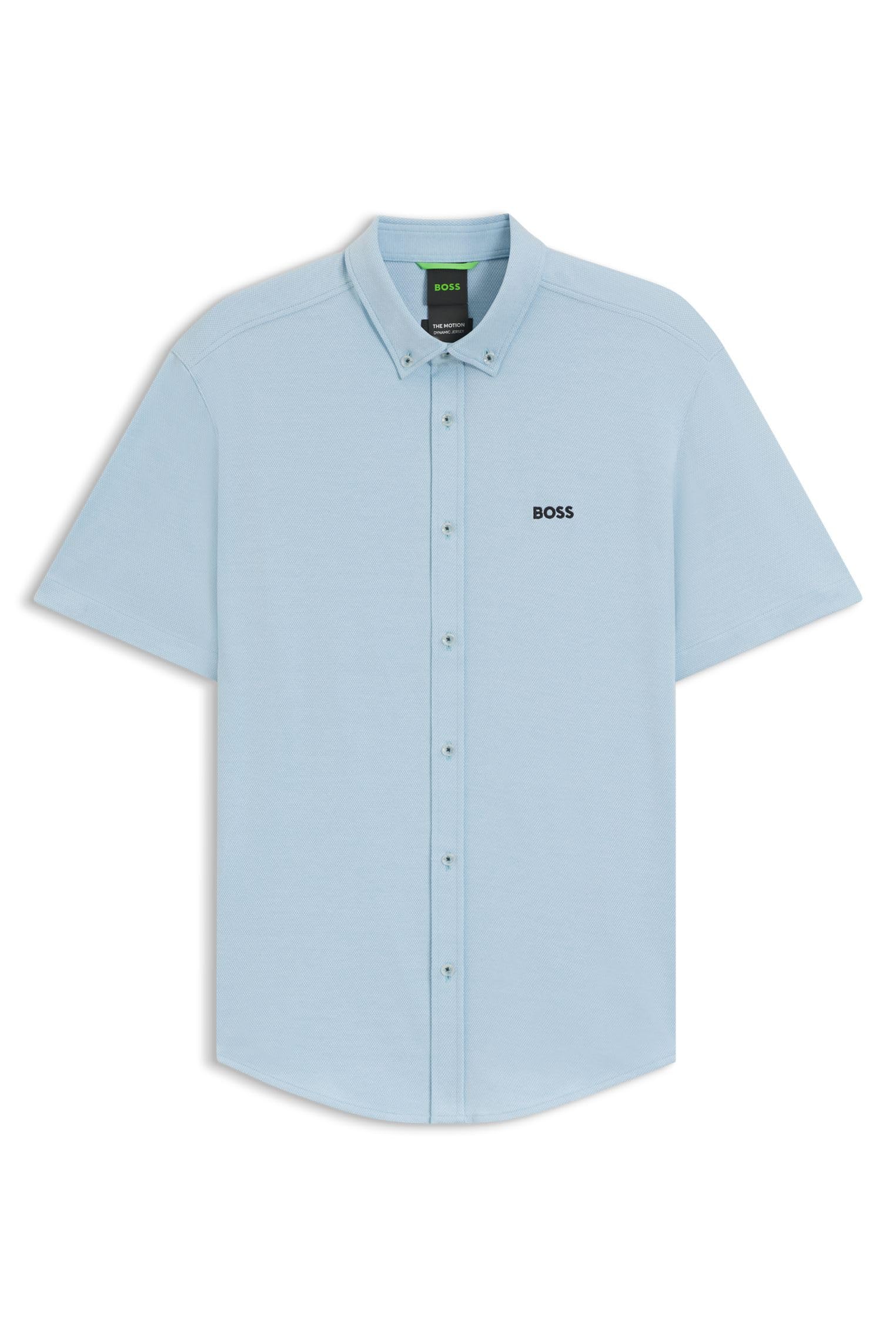 BOSS Mens HBG Motion S Plain Short Sleeve Shirt Light/Pastel Blue L