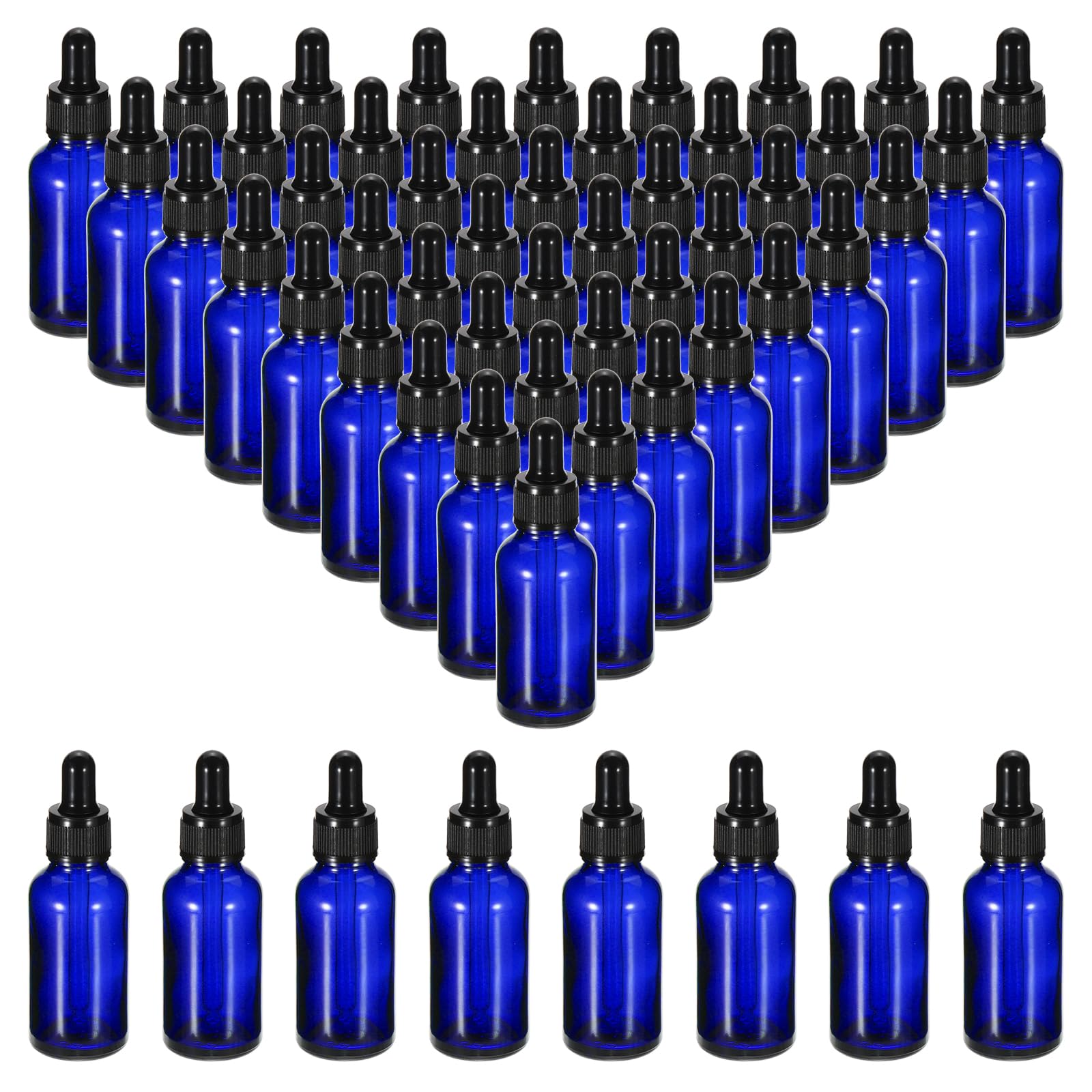 PATIKIL 30ml Glas Pipettenflasche 72 Stück Dichte Ätherische Öle testen Flüssigkeit Parfüm Behälter Mit Pipette Zur Aufbewahrung Zuhause Reisen Blau