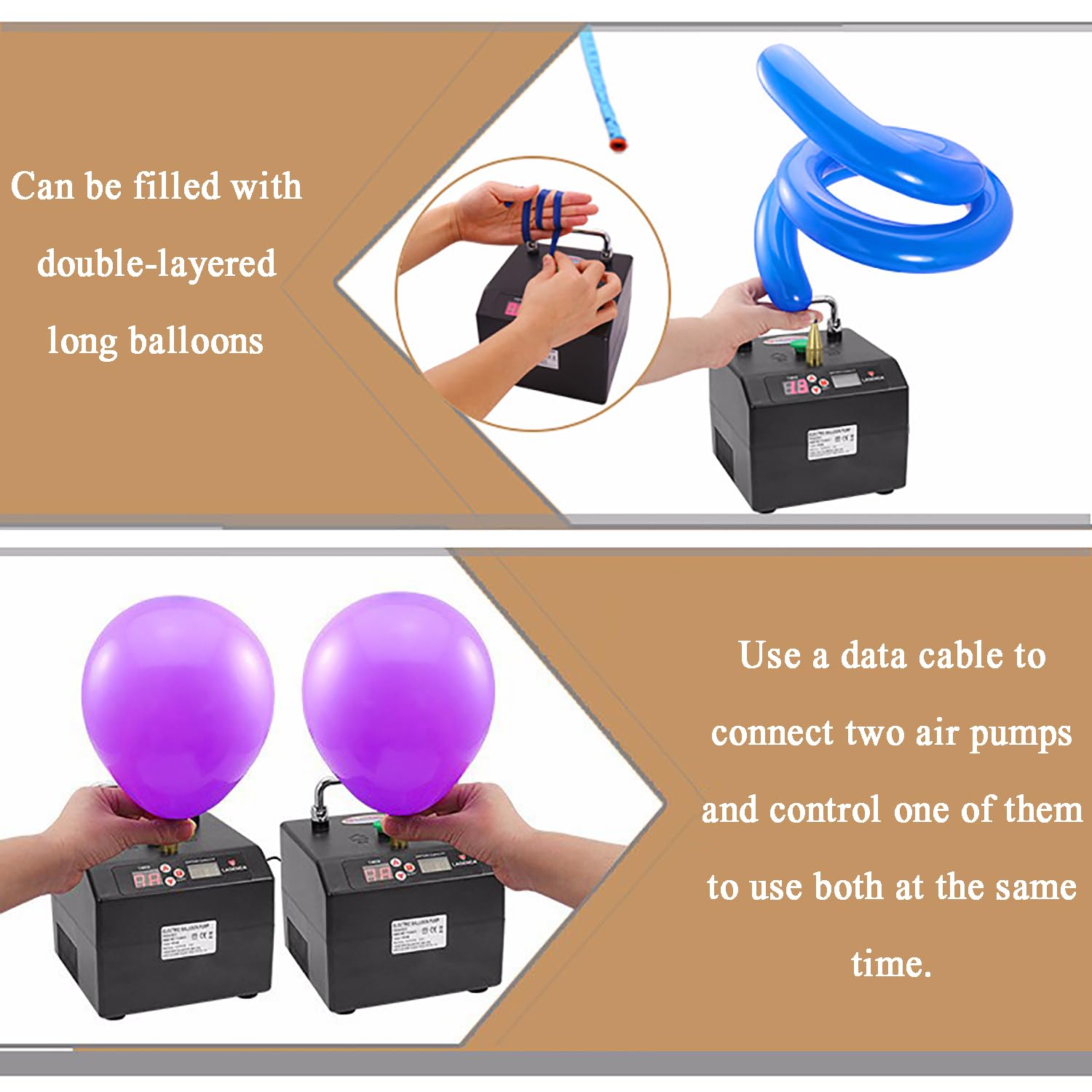 Pompa Per Gonfiare Palloncini, Pompa Elettrica Da 120 W, Con Funzione Di Conteggio E Timer, Ideale Per Feste Ed Eventi, Per Palloncini Lunghi 160/260/360 Cm E Palloncini Rotondi Da 5 Pollici.
