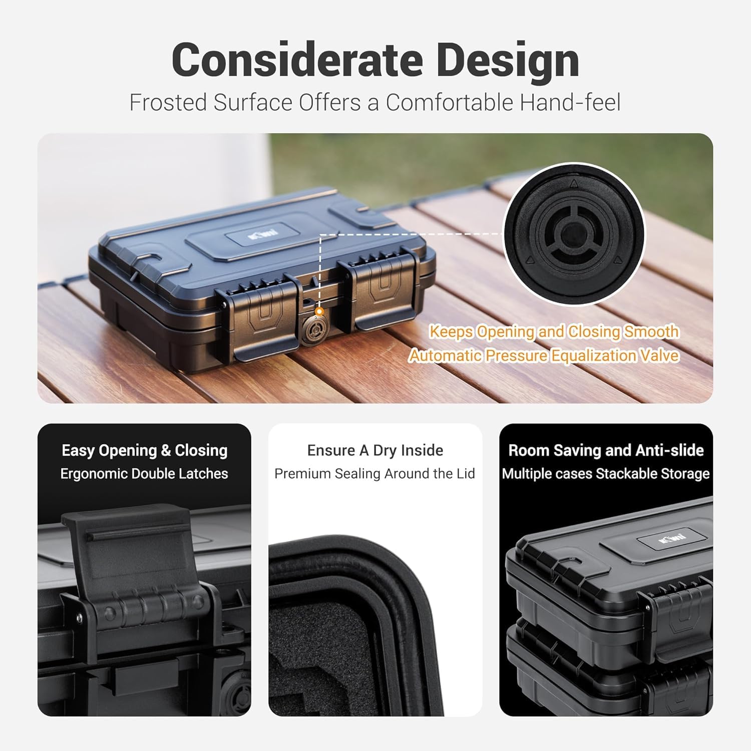 KIWIFOTOS Étui pour cartes mémoire SD et Micro SD, étanche à 114 emplacements pour cartes 22 SD, 76 MicroSD et 16 CFexpress Type-B avec mousse EVA pour protection des accessoires d'appareil photo