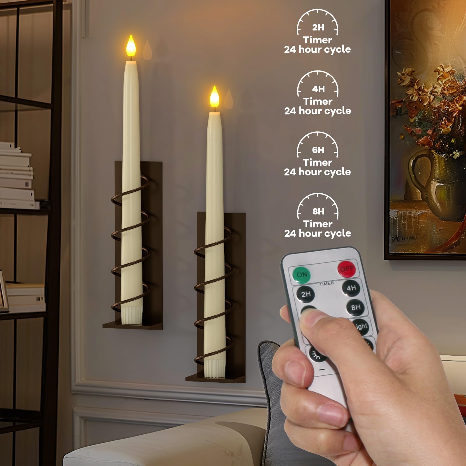PChero Bougie Chandelier LED Decorative, Lot de 60 Fausses Bougies à LED Flamme Vacillante Bougie Electrique avec Télécommande pour Deco Noel Anniversaire Maison Chambre Mariage