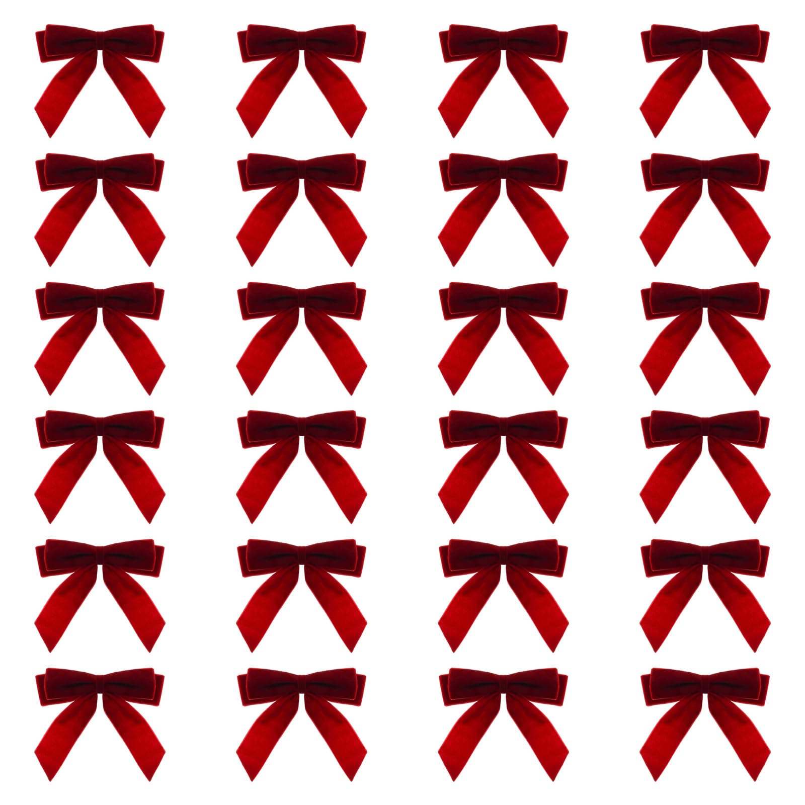 hogtnd Handmade Polyester Christmas Bows Tags for Gift Wrapping Polyester Bows Ornament for Christmas Tree