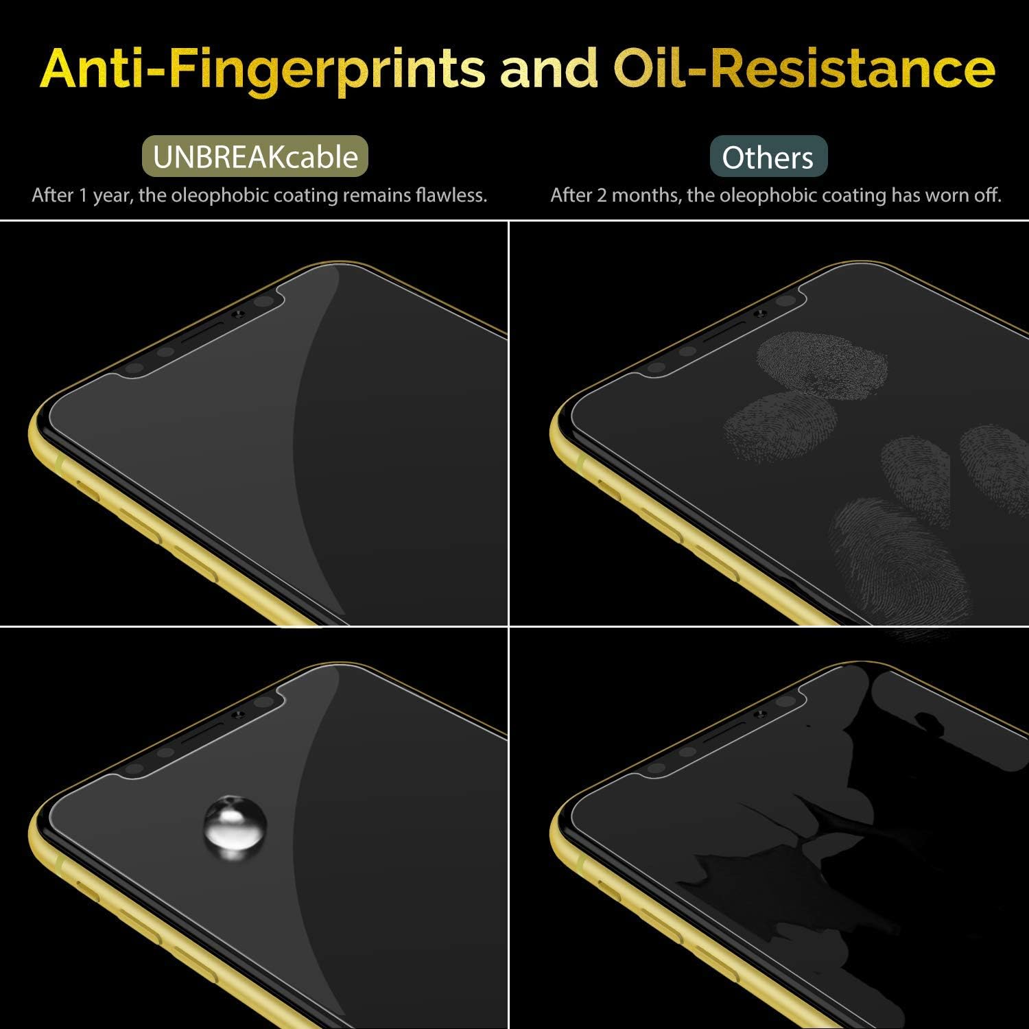 UNBREAKcable Compatible with iPhone XR Screen Protector (3-Pack), Tempered Glass iPhone 11 Screen Protector 3-Pack 6.1", 9H Premium Tempered Glass Screen Protector for iPhone XR 11 with Easy Installation Kit Free Alignment Tool, Anti-Scratch] UBXi145
