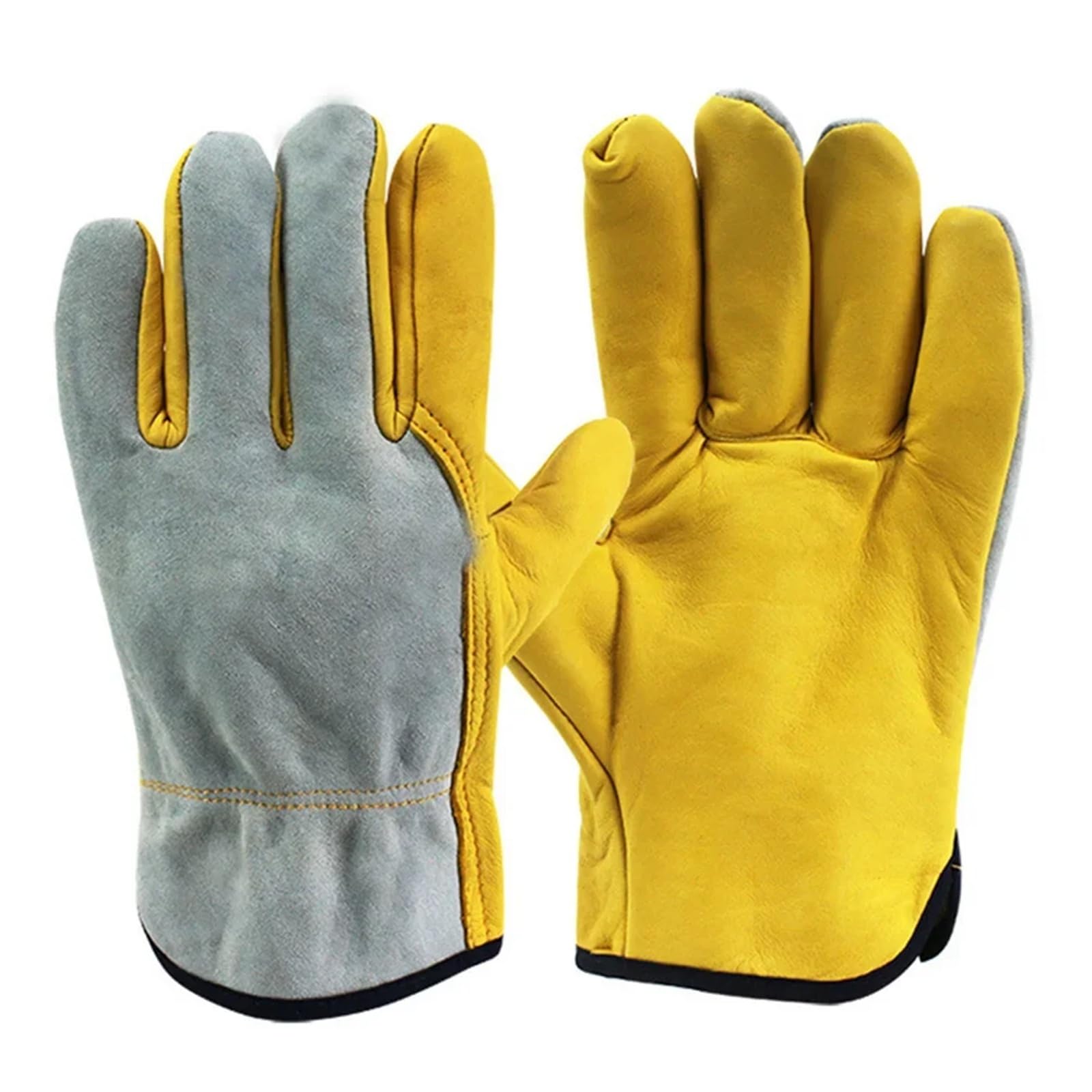 Compatibile con guanti da lavoro edili da uomo Guanti di protezione di sicurezza ignifughi in pelle for saldatura e uso industriale(M)