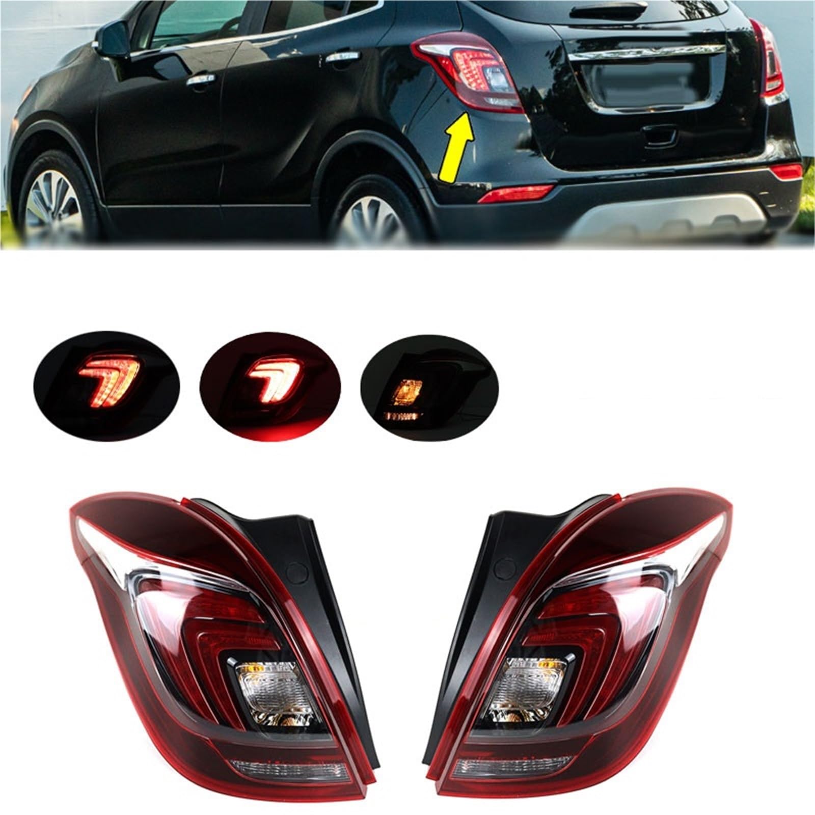 Lampa tylna zespolona Tylne światło LED do Buick Encore 2016-2019 Akcesoria samochodowe Światło ostrzegawcze światła hamowania Automatyczny kierunkowskaz Zespół tylne światła LED(Only Right)