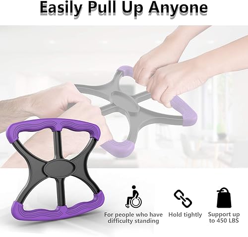 Miniatura 3 de OVIFM Ascensor ayuda a la barra de ayuda de pie para discapacitados con asas de agarre sin deslizamiento, ayuda de elevación portátil para