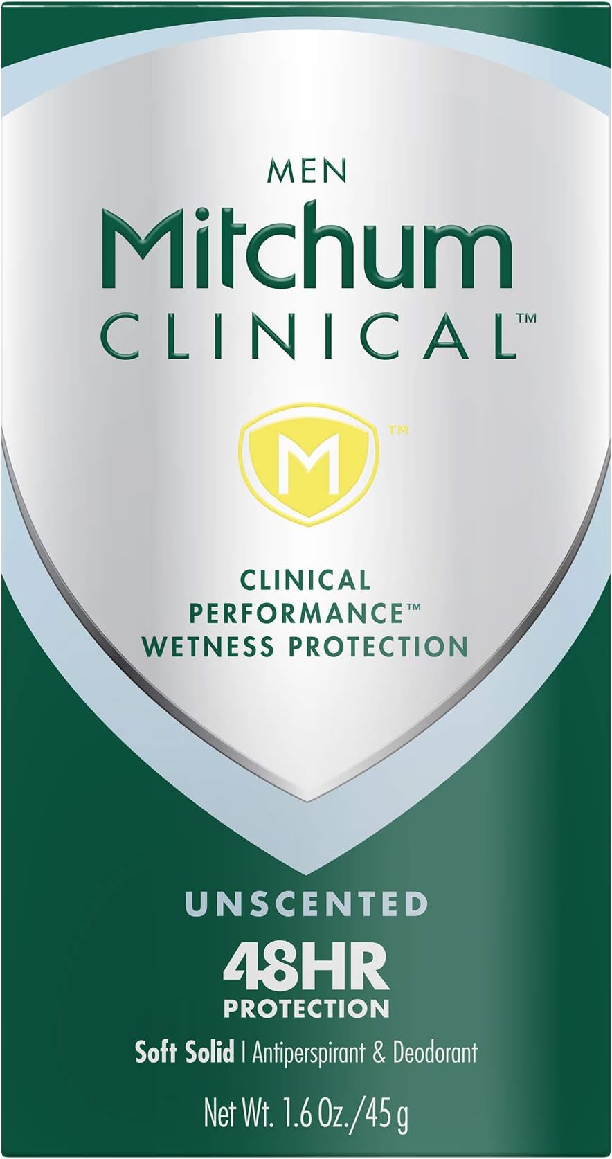 Men Clinical Soft Solid Antiperspirant Deodorant,Unscented, 1.6 Ounce