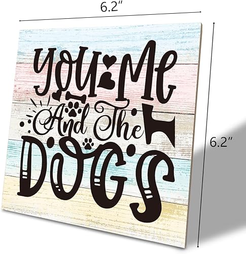 Miniatura 2 de Decoración de perro, placa de madera, letrero de madera rústica, decoración de mesa de estante, letrero de familia de perros, decoración de granja,