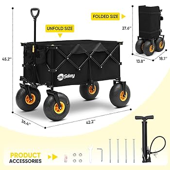 Amazon.com : Heavy Duty Beach Wagon with 9