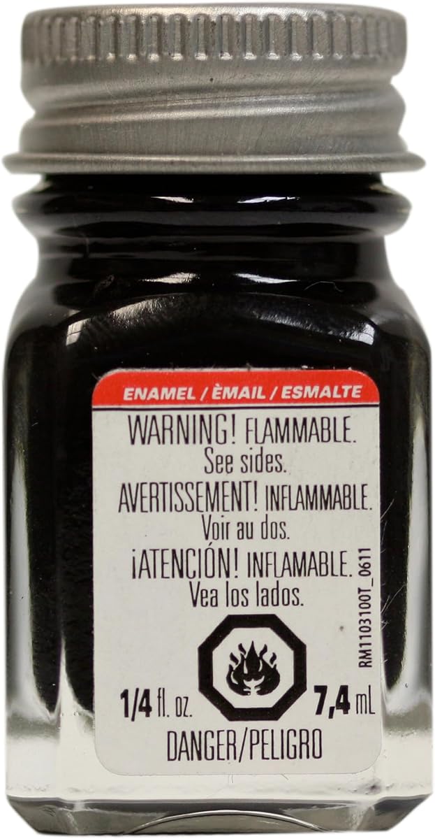 Testors 1149TT Pintura esmaltada, 0,25 onzas, negro mate