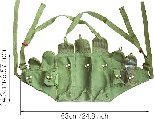Tipo de lona militar 56 pecho Rig Magazine Pouch Munición Bandolier Green Magazine bolsa portador munición bolsa Bandolier