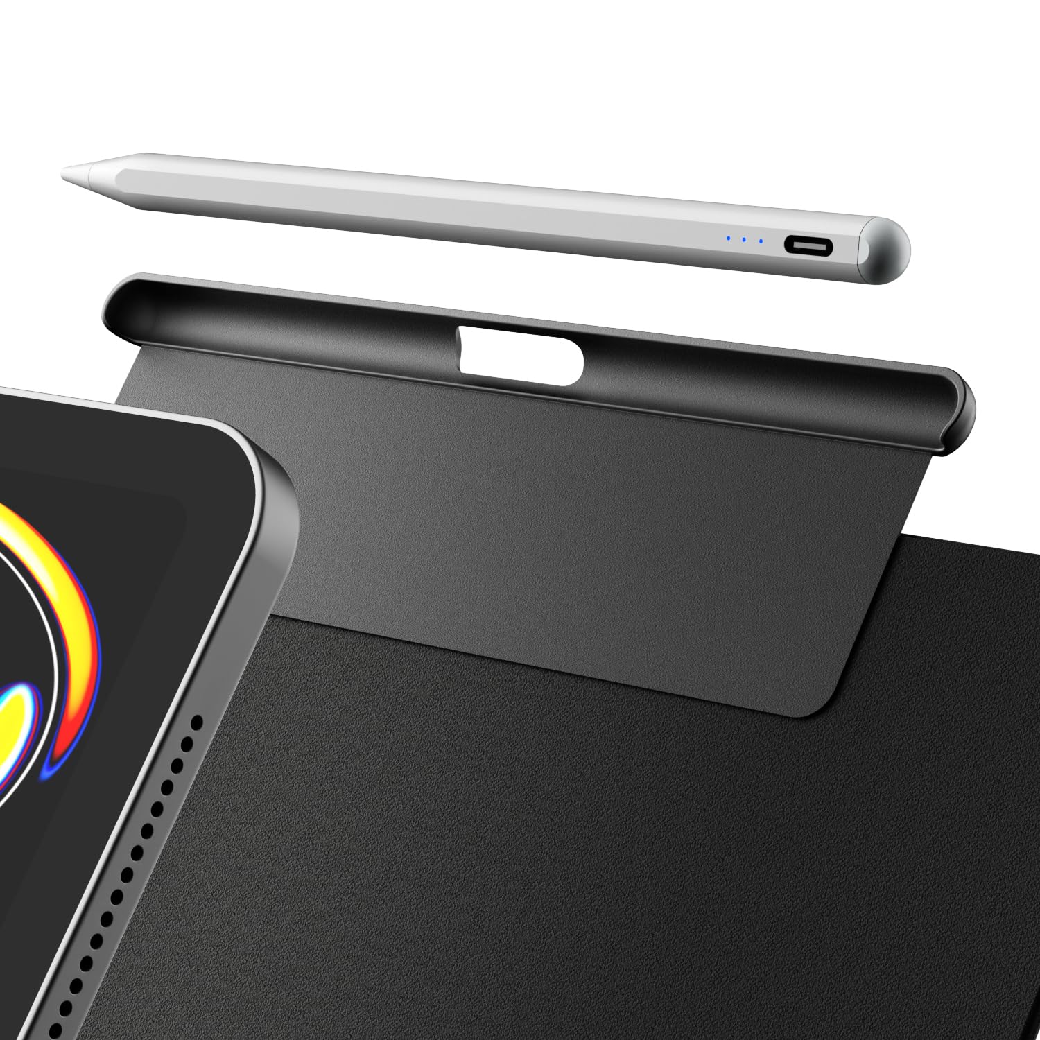 doqo Pencil Case Holder for Apple Pencil Pro and Apple Pencil 2nd Gen Pencil Holder Pocket Compatible with Magic Keyboard, Smart Folio, and All