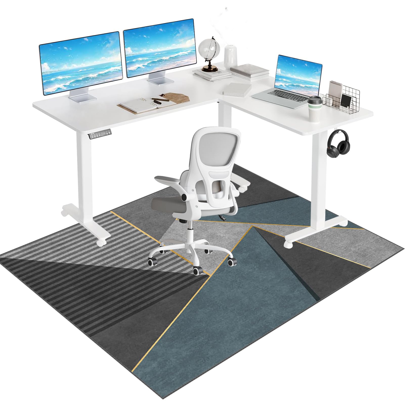 180 x 230 cm Chair Mat for Hard Floor Office Chair Mat Desks Mats, Floor Protector for Home Office, Gaming Computer Chair Mat Multi-Purpose Floor Protectors for Rolling Chairs, Carpet Chair Mats
