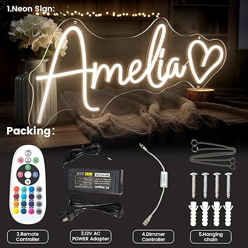 Miniatura 7 de Letreros de neón personalizados para decoración de pared, regalos para niñas para decoración de habitación, regalo de Navidad para niñas y niños.