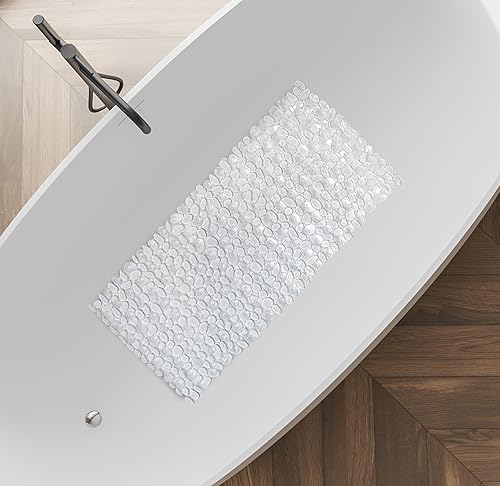Splash Home Rocks - Tapete para bañera antideslizante, extra largo con 167 ventosas, tapete de baño para bañera, 36 pulgadas de largo x 17 pulgadas