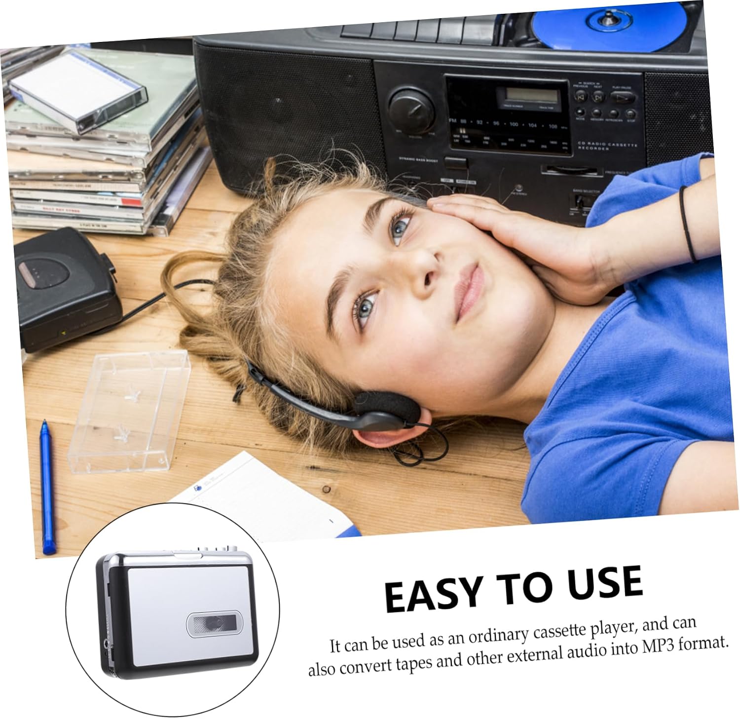 USB Cassette Player to Mp3 Converter, Portable Tape Player