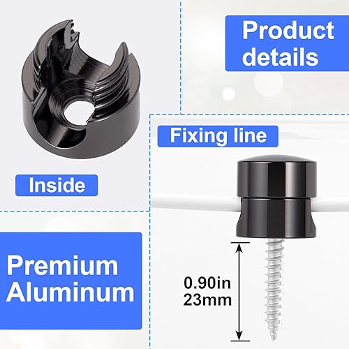 Miniatura 84 de 3 juegos de soportes de cargador para cables, soportes de anclaje de cable ajustables plateados, clips de cable de metal adhesivos, organizadores de