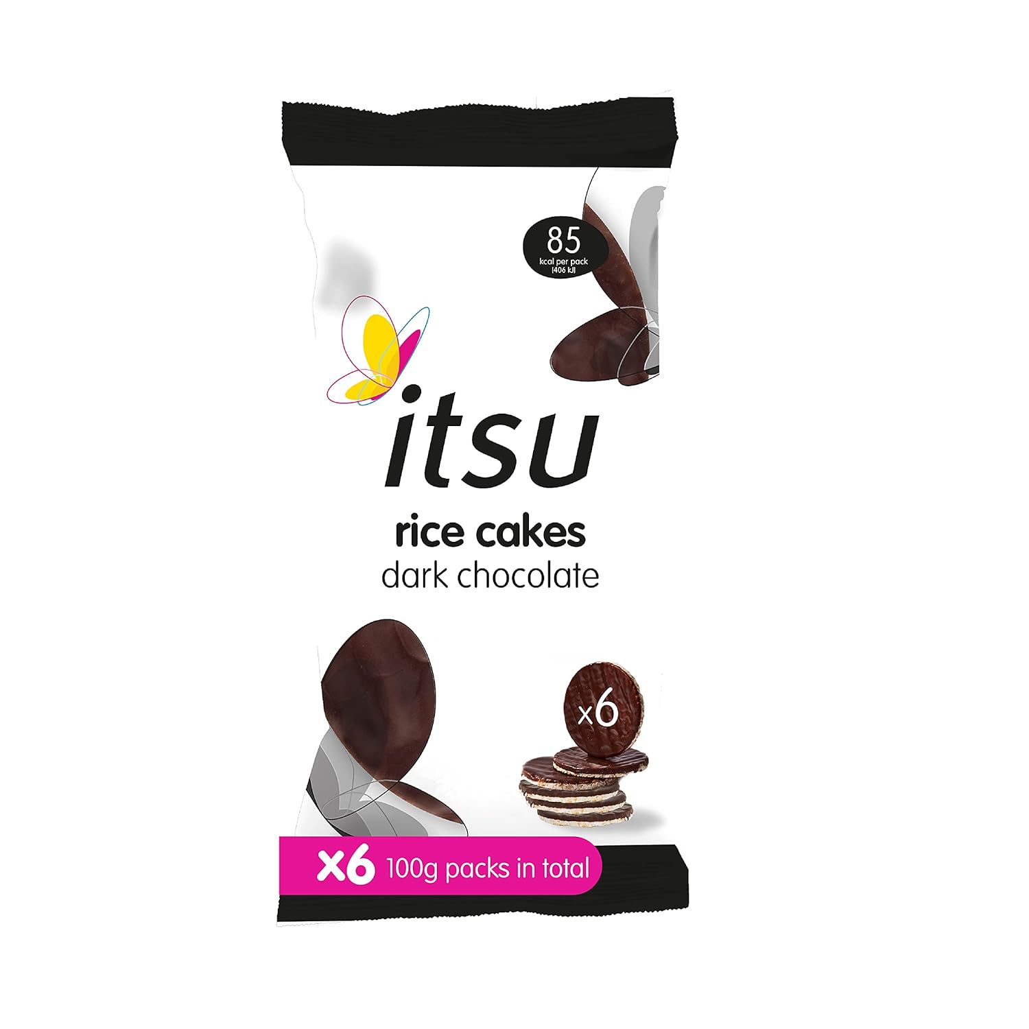 Itsu Dark Chocolate Rice Cakes (100g) - Pack of 6