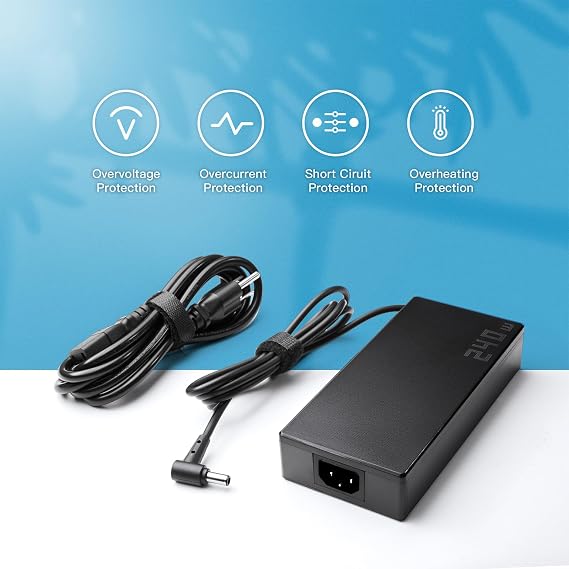 240W AC Charger Compatible with Asus Zephyrus Duo 15 S M16 G14 G15 G16 S17 ROG Strix Scar 15 17 G15 G17 ProArt StudioBook 15 16 17 TUF Gaming F17 F16 F15 A17 A15 GA402 GU603 Laptop