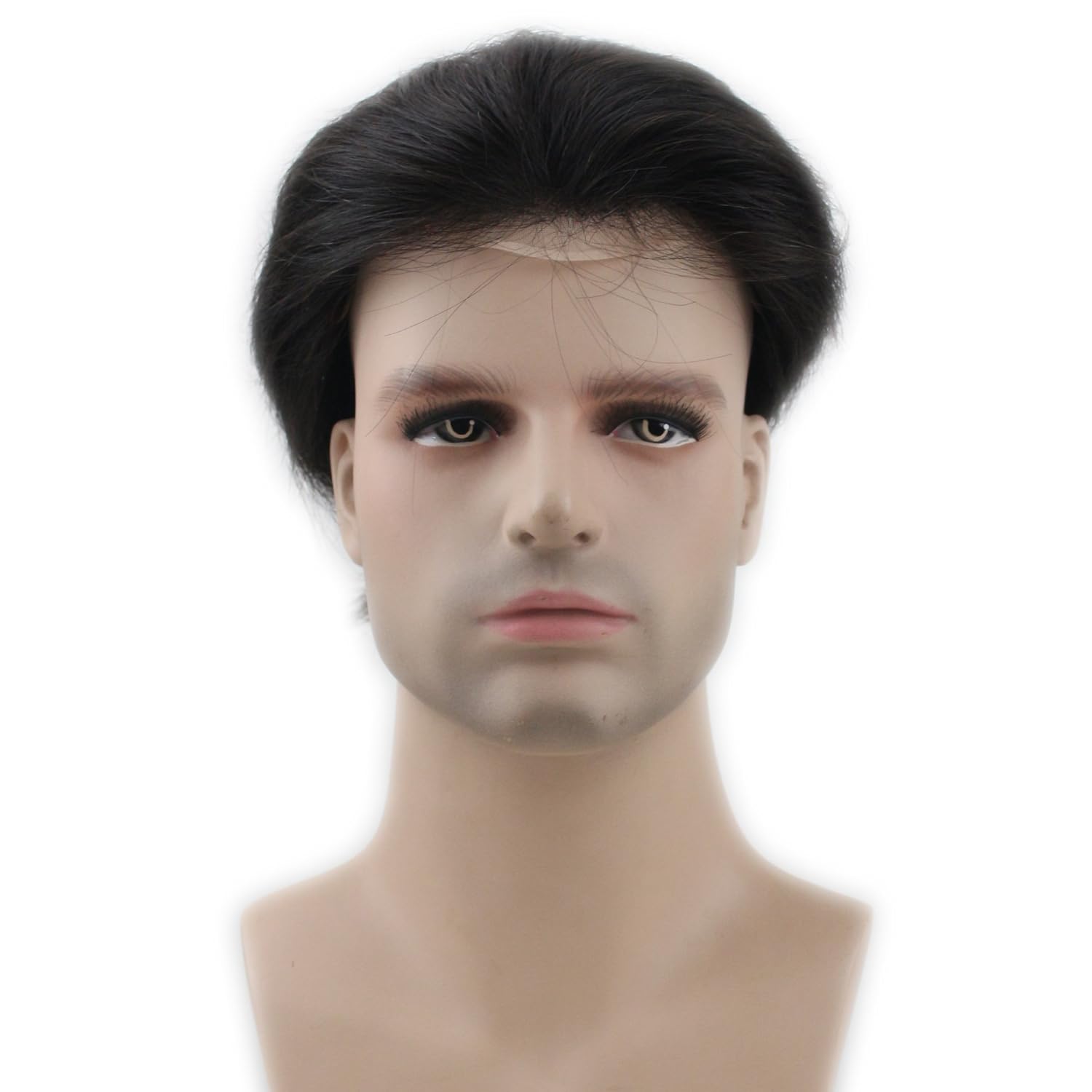 Dreambeauty Men's Toupee 10×8 inch European Virgin Human Hair Toupee for Men Thin Skin Hairpieces Hair Replacement System Monofilament Net Base for Men (Natural Color)