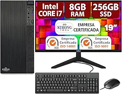 Strong Tech Computador Completo Intel Core i7 8GB SSD 256GB Monitor 19 LED Hdmi