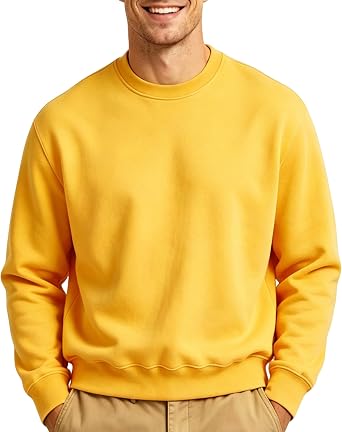 Mens Crewneck Sweatshirt Soft Long Sleeve Pullover