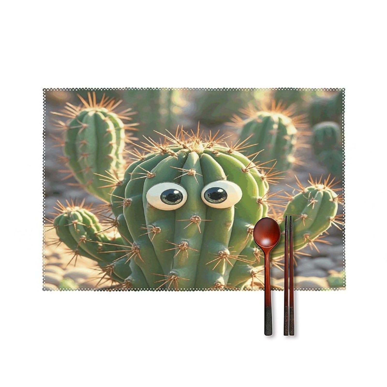 Fodpand Style Cute Cactus Placemats Set Of 4 Place Mats Table Mats