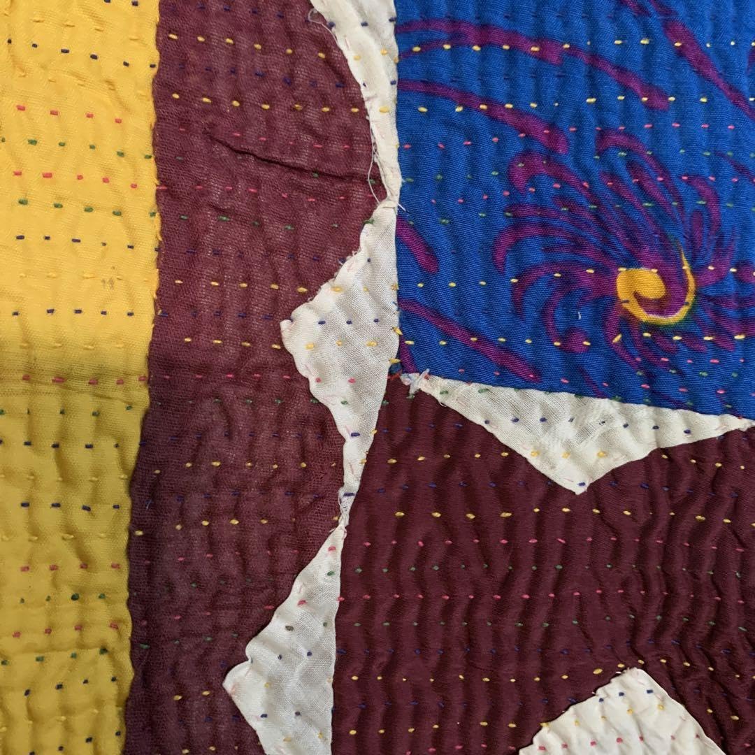 未使用品 パキスタン キルト サミーキルト パッチワーク 約193×約156