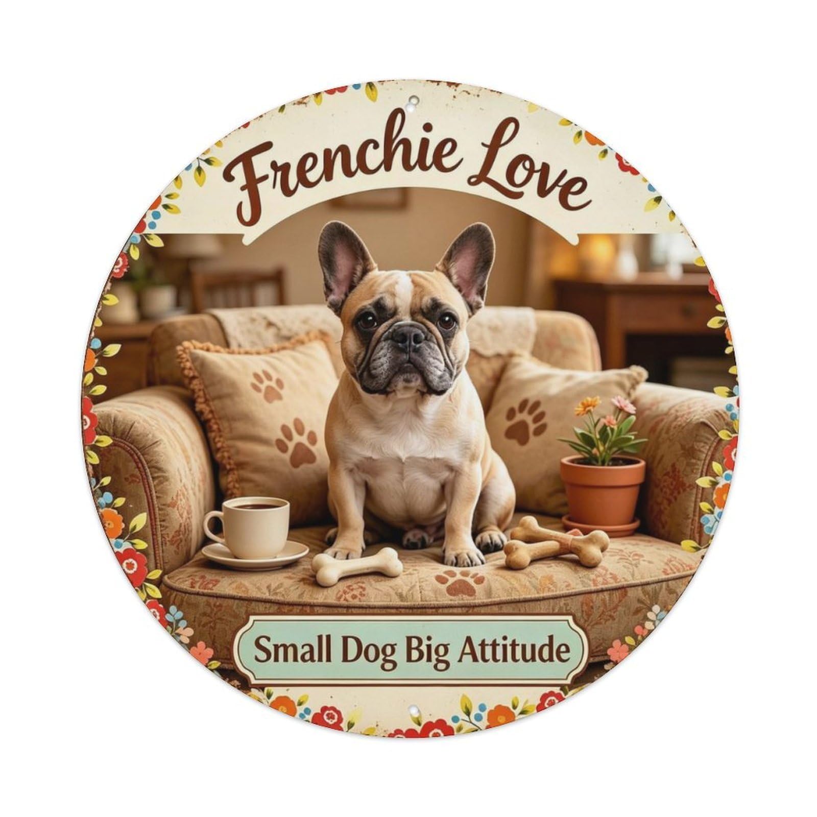 Small Dog Big Attitude Metal Tin Sign Plaque