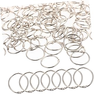 HONMEET 60 Peças Pasta De Anel Fichário Decorativo Fichário De Scrapbook Fichário Fichário Anéis Fichário Caderno Anéis Cartões Flash Anéis De Metal Prata Fichário Anéis Para DIY Livro