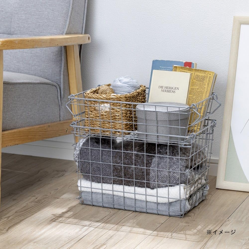 Amazon.co.jp: カインズ(CAINZ) スチール バスケット 浅型 幅40cm 奥行