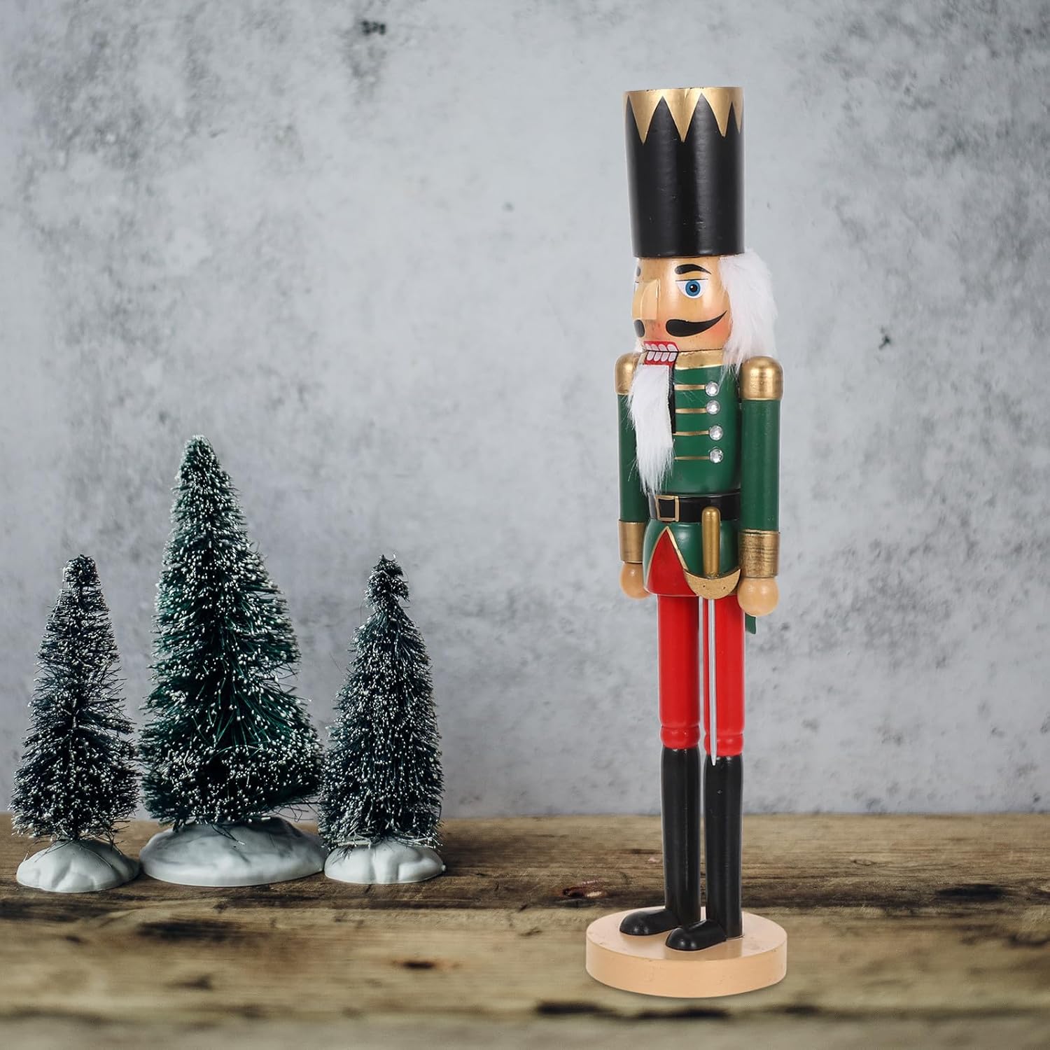 Alipis Wooden Nutcracker Puppet Traditional Soldier Ornament for Christmas Party Decorations Holiday Table Centerpiece Festive Present