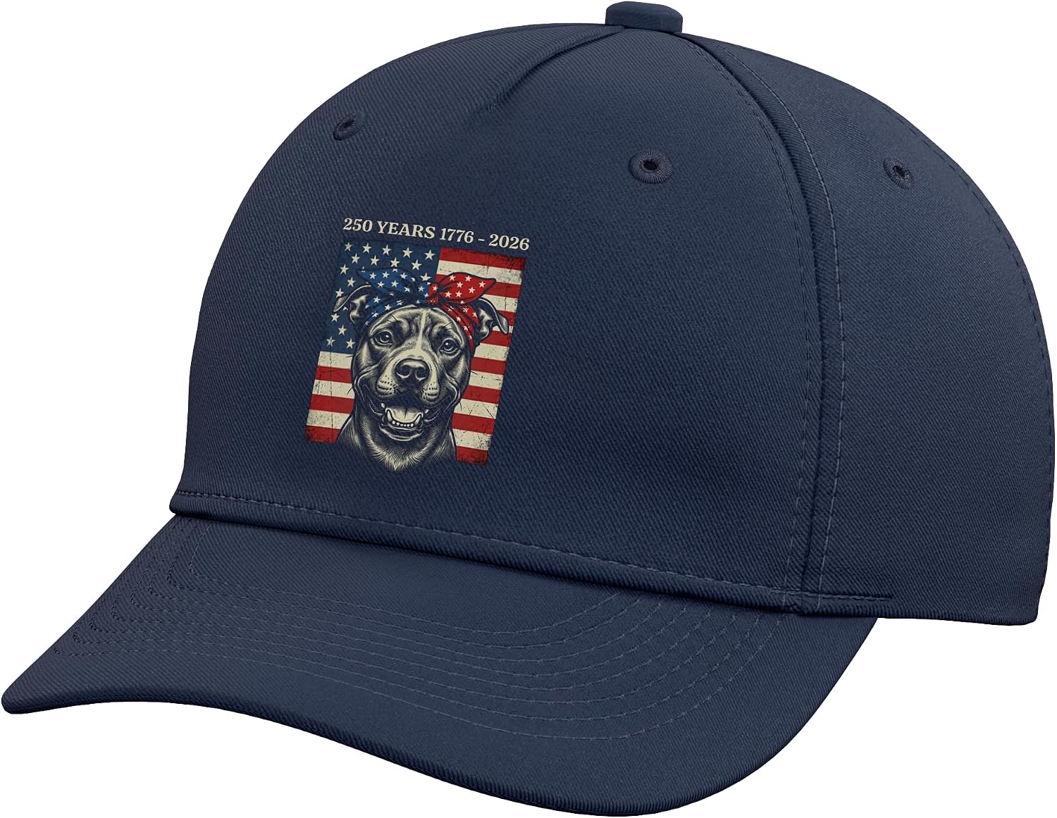Pitbull American Flag 250 Years 1776-2026 Patriot Adjustable Baseball Hat