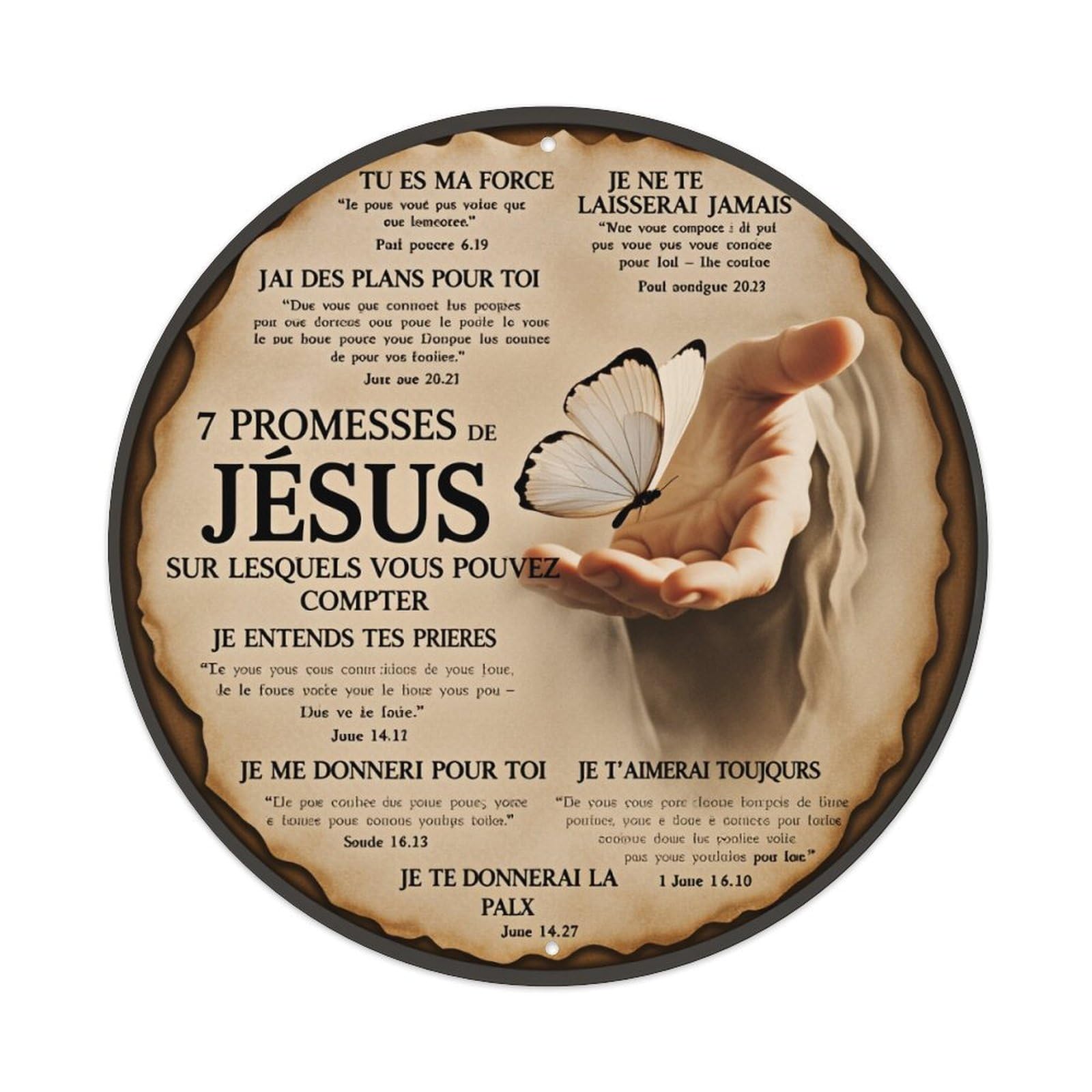 Jesus Promises Faith Hope Love Peace Metal Tin Sign Vintage Garden Bedroom Cafe Bar Man Cave Home Wall Decor Metal Poster 8x8 inches