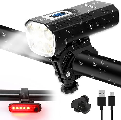 Luz LED recargable para bicicleta delantera y trasera, faro de bicicleta de montaña para conducción nocturna, luz de bicicleta súper brillante, luz
