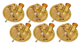 M&V CRAFT PURE Brass Luxury Dinner Set, Pack of 06 Set.
