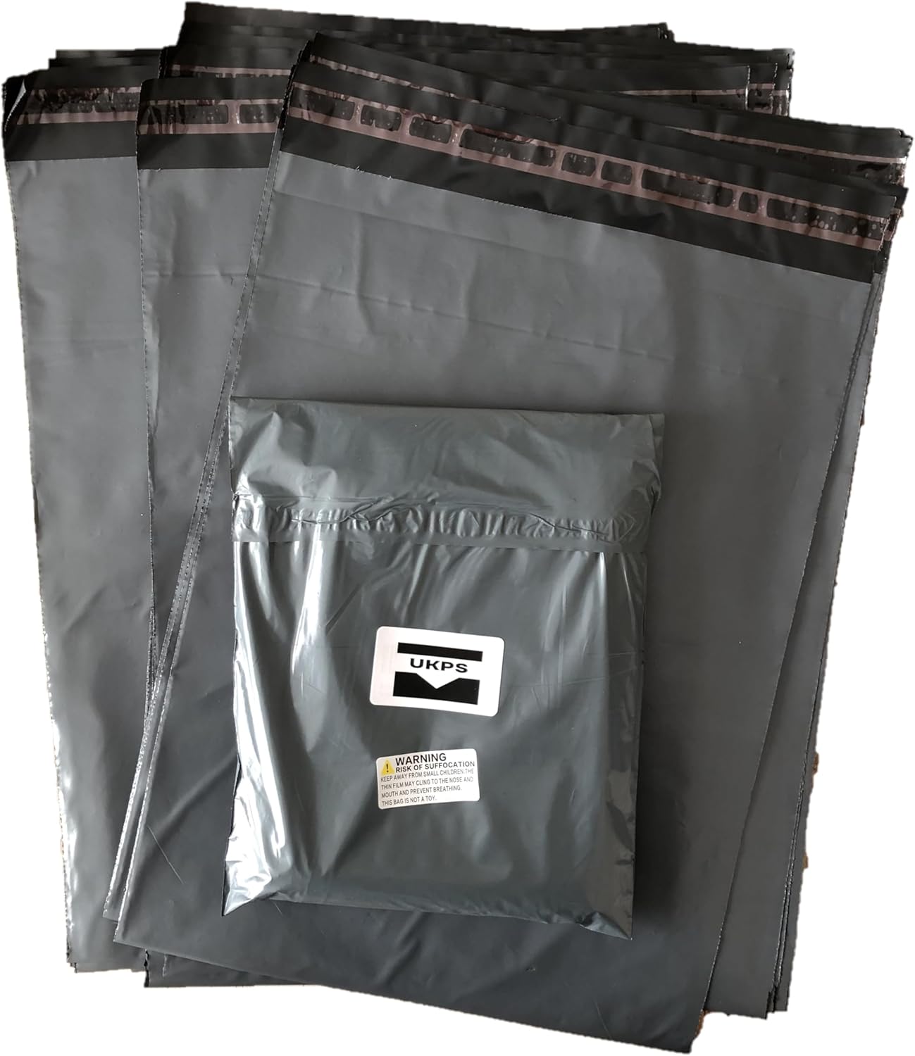 YKYK 50x Large Grey Self-Seal Plastic Envelope-Mailers, 16 x 12''