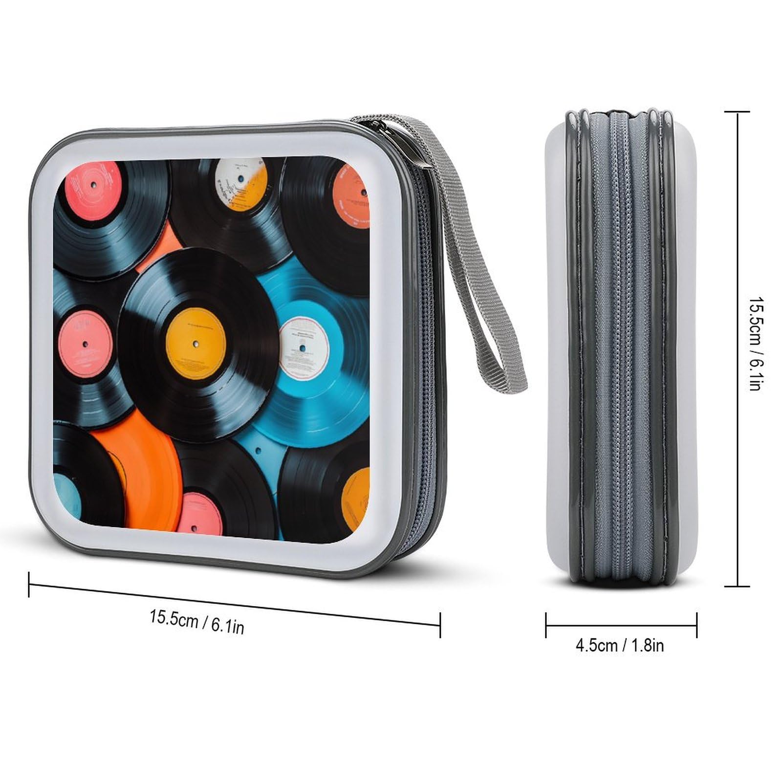 Vintage Vinyl Records DVD Storage Case Portable