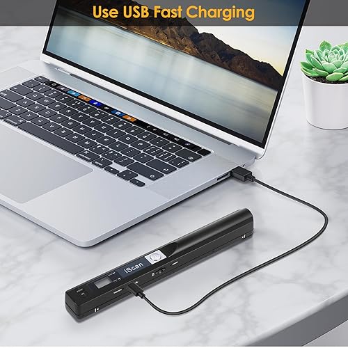 Miniatura 2 de Escáner portátil de documentos y fotos, ANNCARY 900DPI - Escáner de varita de mano para páginas A4, libros, imágenes, escaneo móvil JPG/PDF,