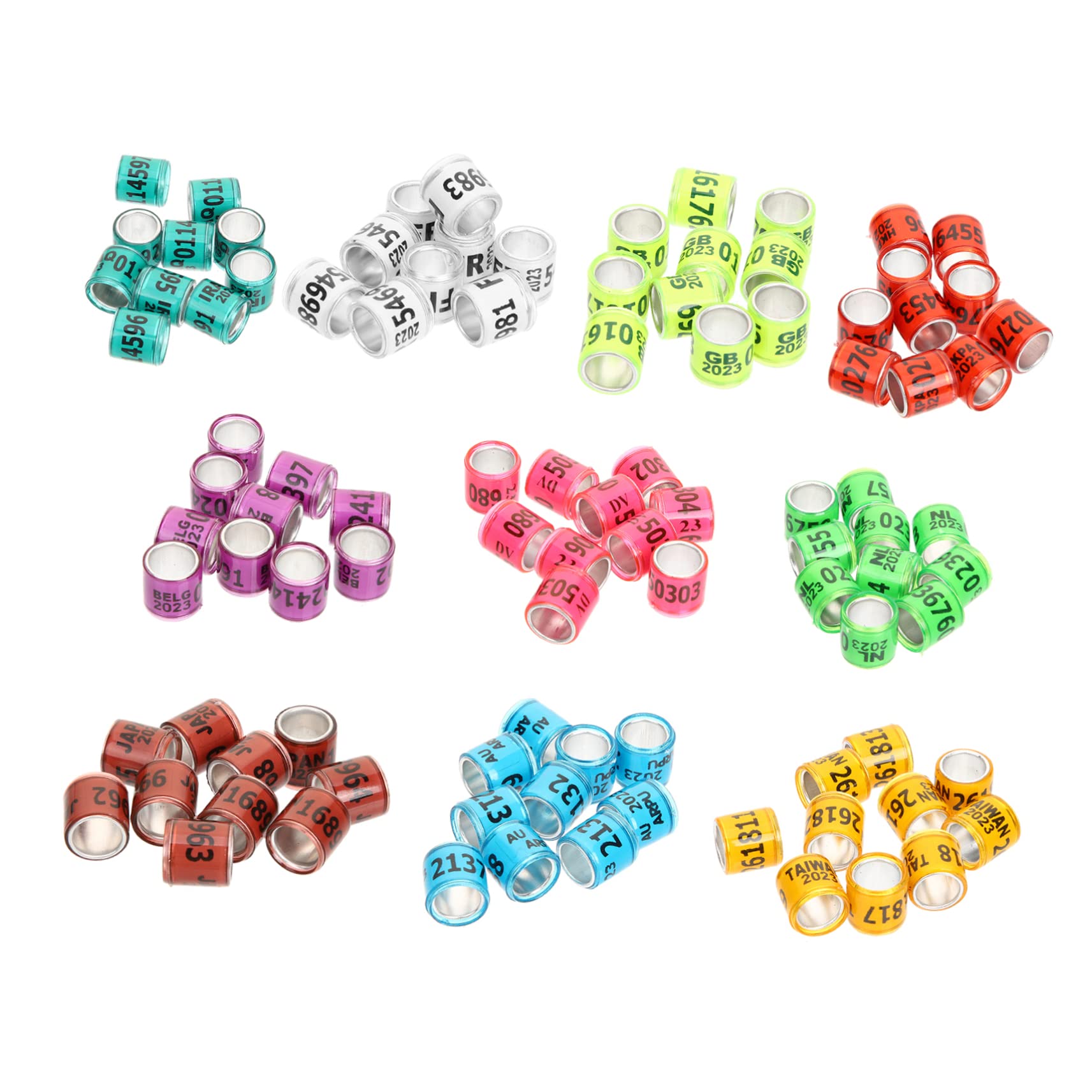 Kisangel 400 Piezas Anillo De Pie De Paloma Banda De Pie De Pájaros Anillos De Pata De Paloma 2023 Banda De Pie para Paloma Bandas De Tobillo De Aves De Corral Mascota Plástico De Aluminio