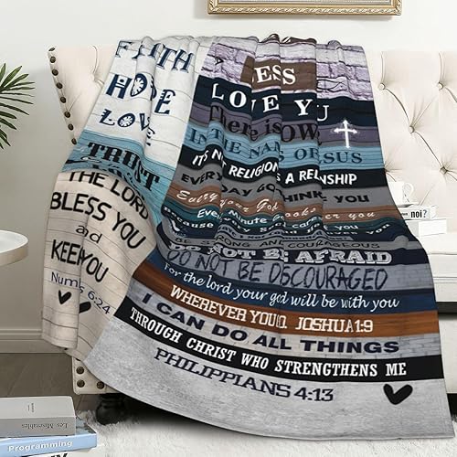 AUIVTY Regalos de cumpleaños cristianos para mujeres, manta inspiradora rosa con versículo de la Biblia, regalos religiosos de Pascua para amigos,