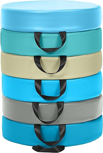 Miniatura 9 de Costzon Cojines de suelo de 6 piezas para niños y niños pequeños, 2 pulgadas, impermeables, asientos suaves y flexibles con asa para aula, hogar,